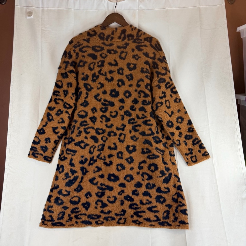 KNOX ROSE Women’s Size M Sweater Cardigan NWT Leopard Longline Open Front SOFT - Picture 11 of 14